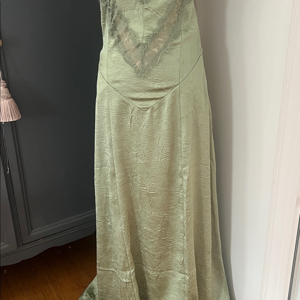 NWT Free People Maybe Forever Slip Dress soft moss - Picture 6 of 8